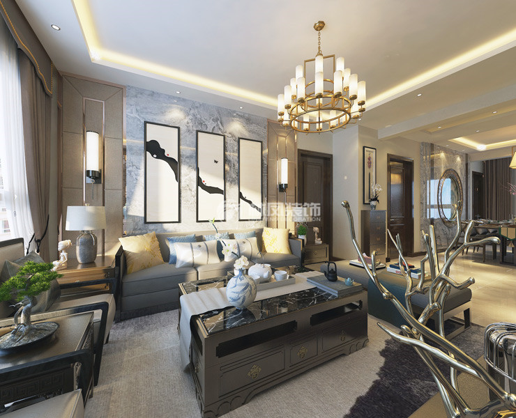 中式風格沙發(fā)背景