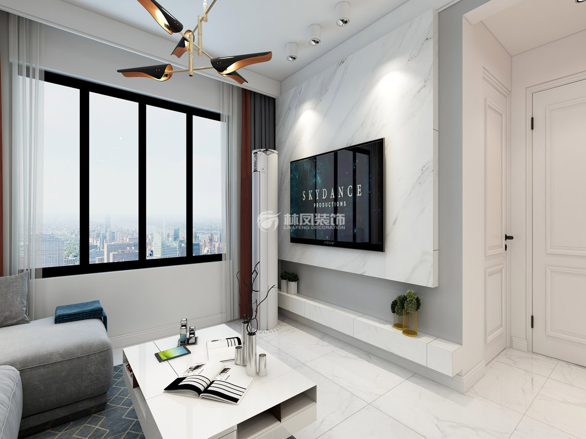 新湖青藍(lán)國際94平現(xiàn)代風(fēng)格裝修案例