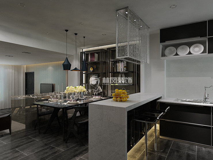 開(kāi)放式暗廚裝修效果圖