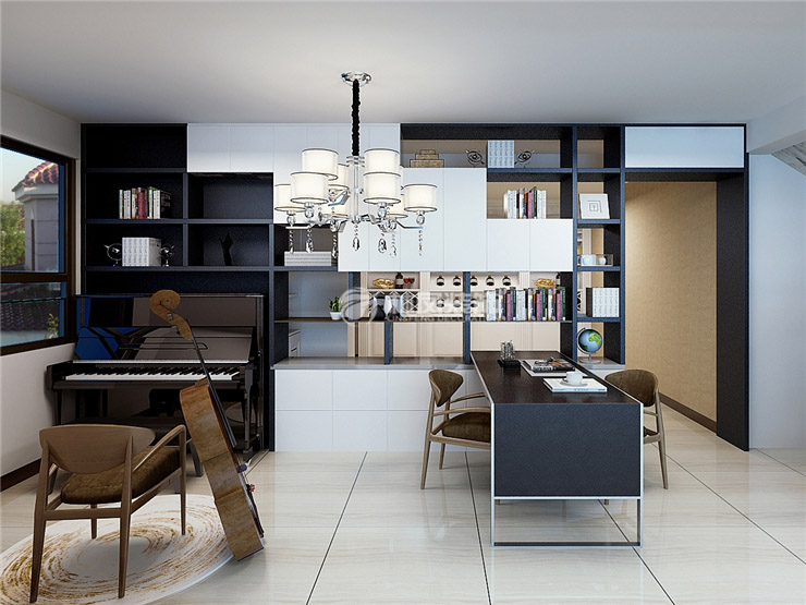 萬(wàn)科西華府135㎡書房裝修效果圖