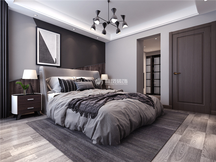 萬(wàn)科翡翠四季127㎡主臥裝修效果圖
