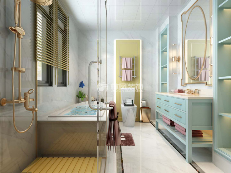 金地朗悅125㎡衛(wèi)生間布局設計裝修效果圖