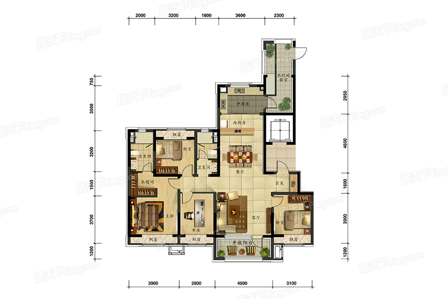 萬(wàn)科圣豐翡翠之光140㎡戶型圖