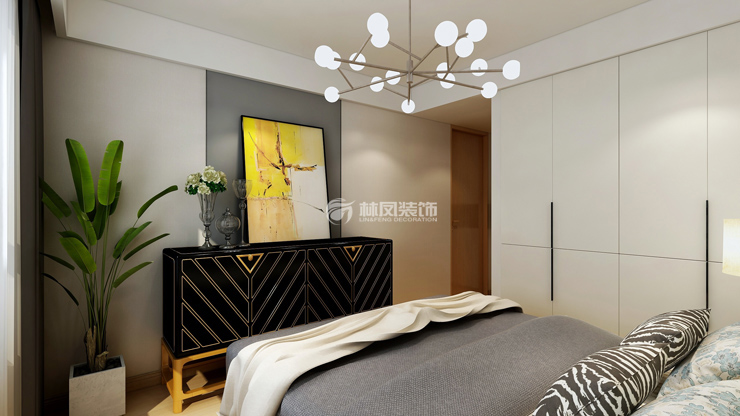 萬(wàn)科圣豐翡翠之光140㎡主臥裝修效果圖