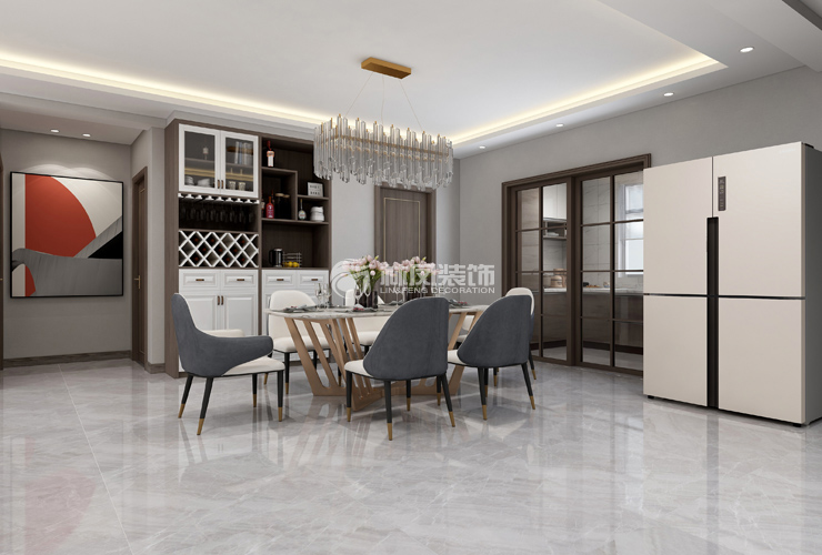 餐廳嵌入式餐邊柜設(shè)計(jì)裝修效果圖