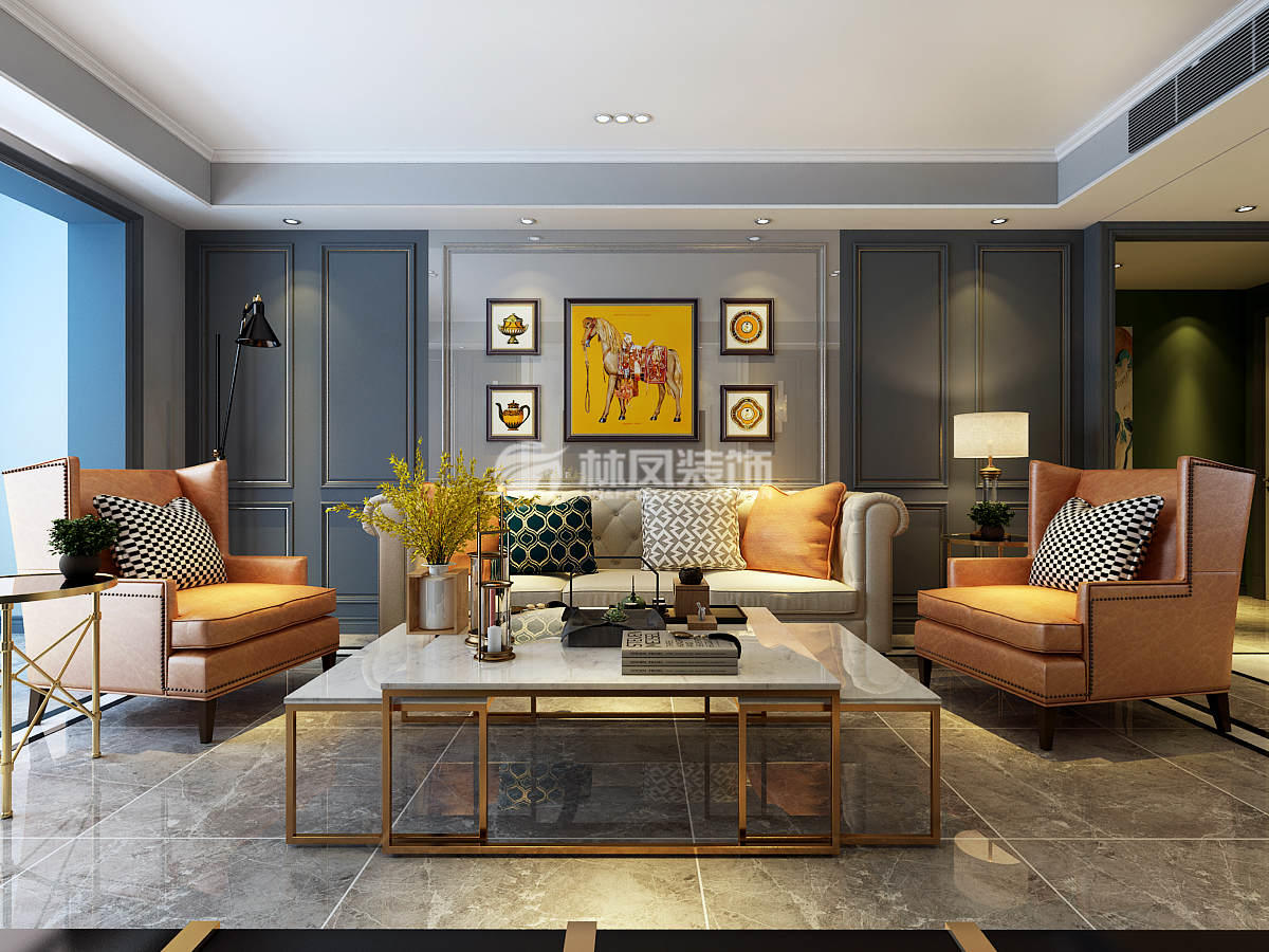 輕奢風(fēng)格客廳裝修效果圖