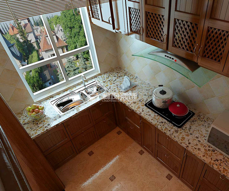 美式風(fēng)格廚柜臺面設(shè)計(jì)裝修效果圖