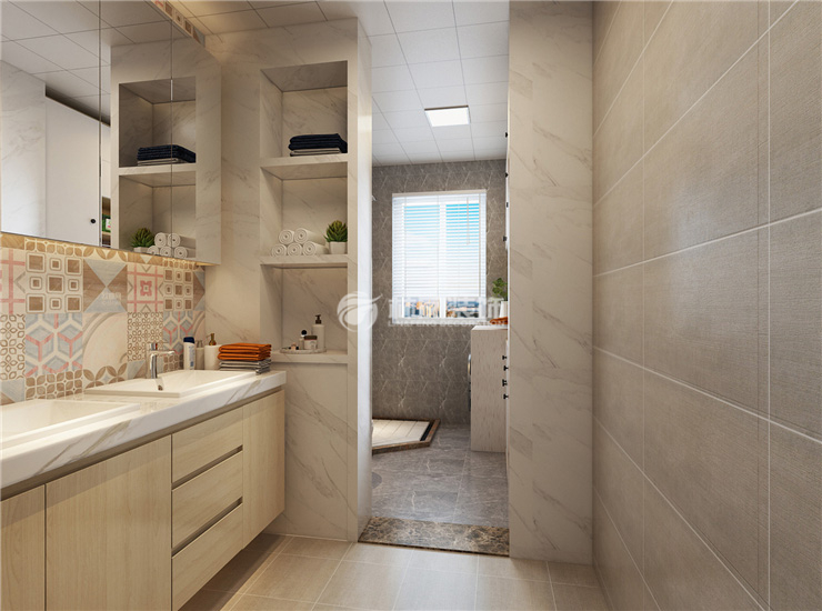 洗手臺剝離出衛(wèi)生間裝修效果圖