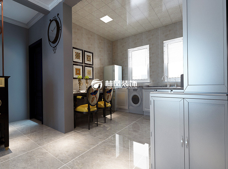 美式風(fēng)格開放式廚房設(shè)計裝修效果圖