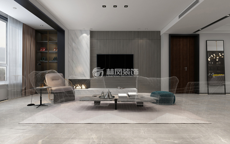 現(xiàn)代風(fēng)格客廳隱形門設(shè)計(jì)裝修效果圖