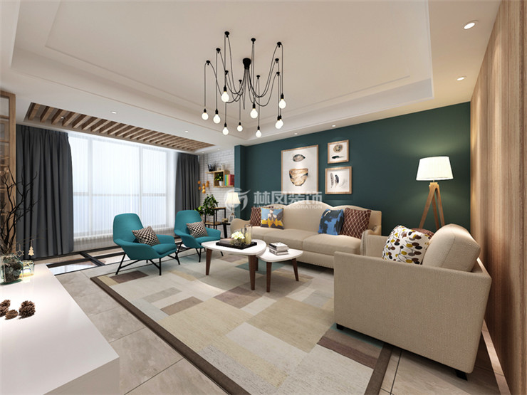 北歐風格沙發(fā)背景墻顏色選擇裝修效果圖