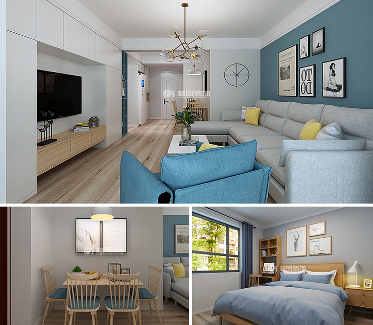 萬科圣豐翡翠之光95平北歐風裝修效果圖