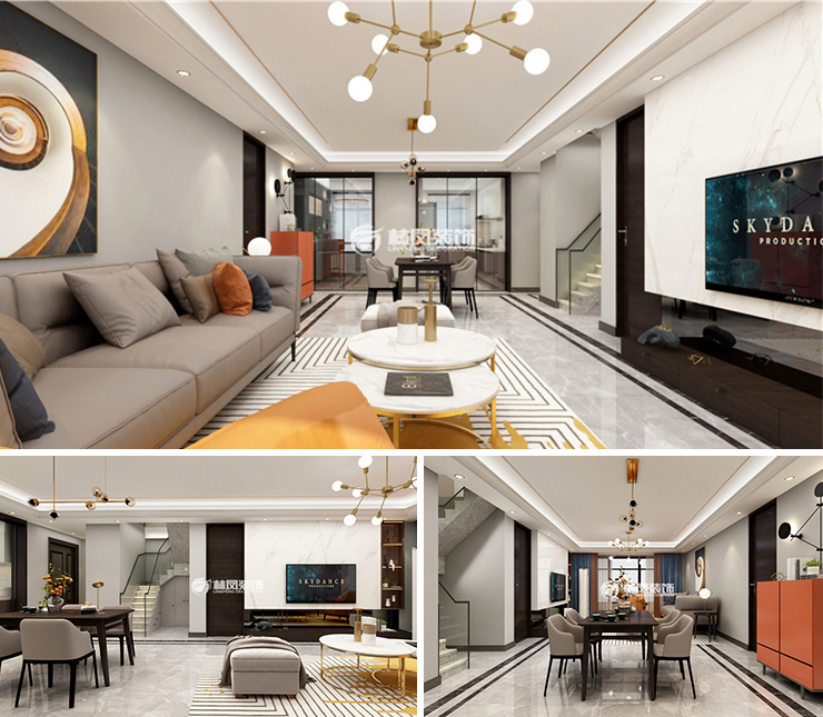 城建萬(wàn)科翡翠書院160平現(xiàn)代風(fēng)格裝修效果圖