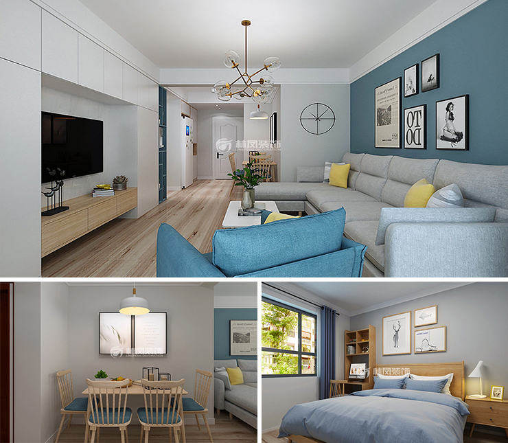 城建萬(wàn)科翡翠書院114平北歐風(fēng)格裝修效果圖