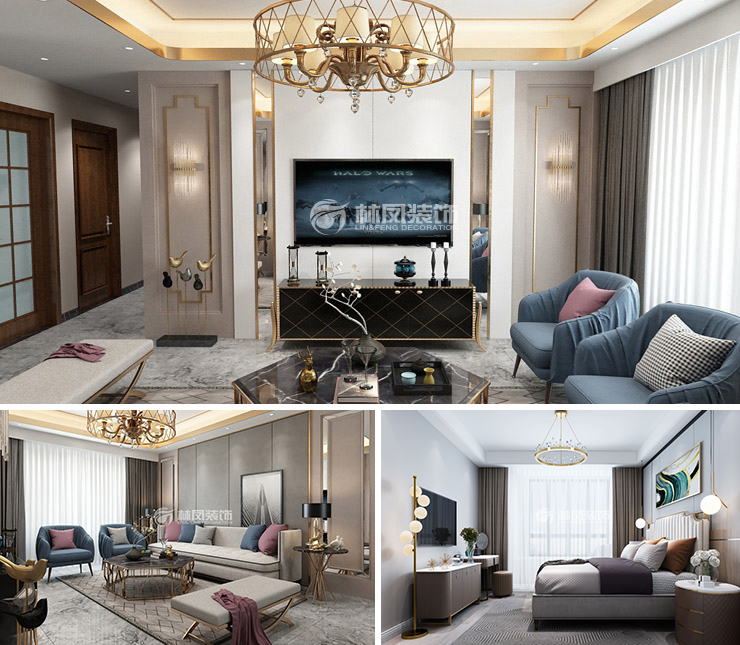 融創(chuàng)中央學府135平北歐風格裝修效果圖