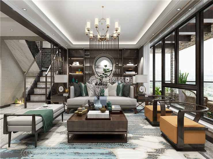 中式風(fēng)格樓梯下方空間設(shè)計裝修效果圖