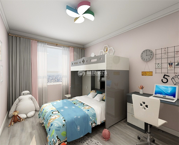 兒童房高低床設(shè)計裝修效果圖