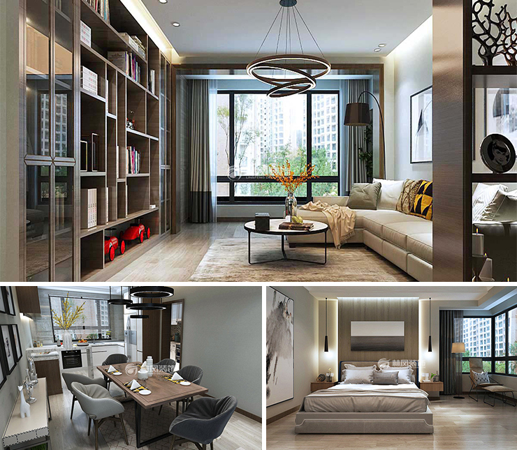 金地峯匯220平現(xiàn)代風格裝修效果圖