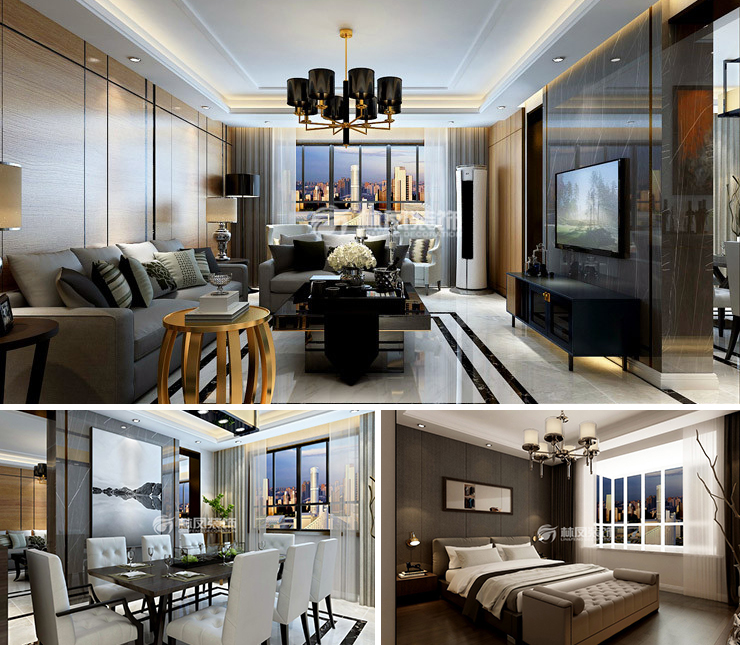 金地峯匯178平現(xiàn)代風格裝修效果圖