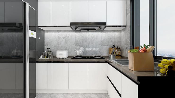 廚房櫥柜無(wú)把手設(shè)計(jì)裝修效果圖