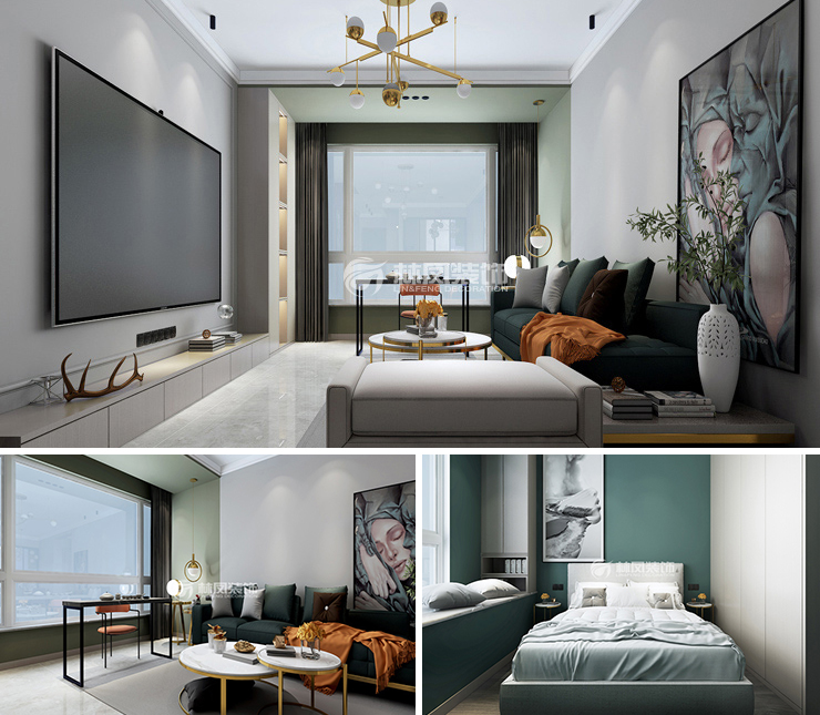 萬錦香樟樹云墅 97平 現(xiàn)代簡約風格裝修效果圖