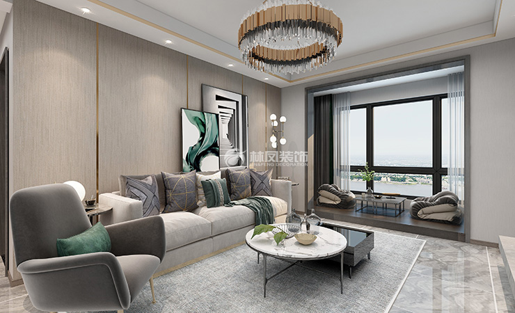 輕奢風(fēng)格客廳陽(yáng)臺(tái)地臺(tái)設(shè)計(jì)裝修效果圖