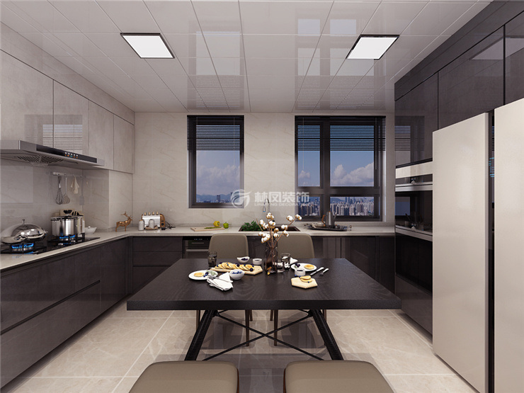 現(xiàn)代風(fēng)格開(kāi)放式廚房設(shè)計(jì)裝修效果圖