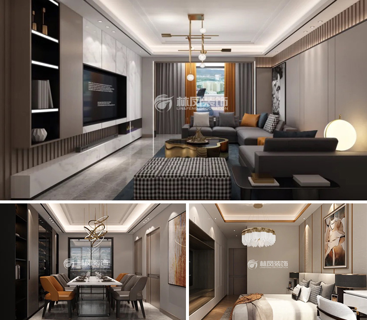 華發(fā)全運首府 113平 輕奢風(fēng)格裝修效果圖