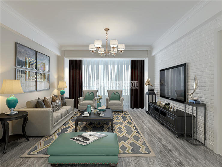 美式風格客廳裝修效果圖