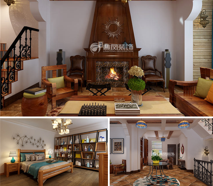 華潤(rùn)置地悅璽 300平 美式風(fēng)格裝修效果圖