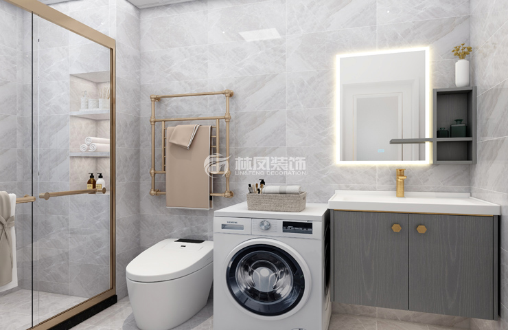 輕奢風(fēng)格衛(wèi)生間干濕分離設(shè)計(jì)裝修效果圖