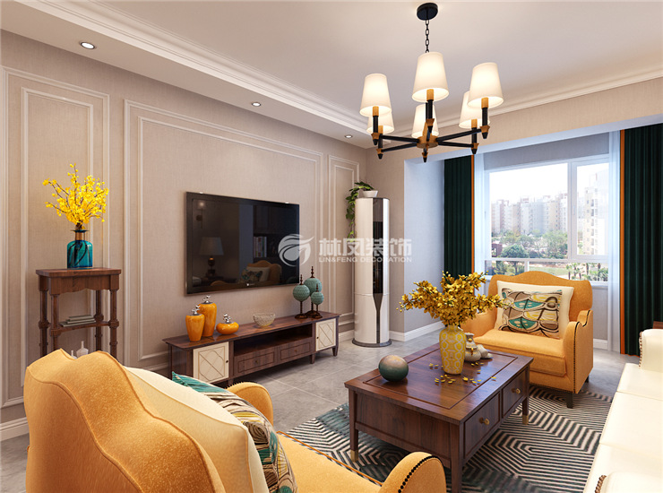 美式風(fēng)格客廳裝修效果圖