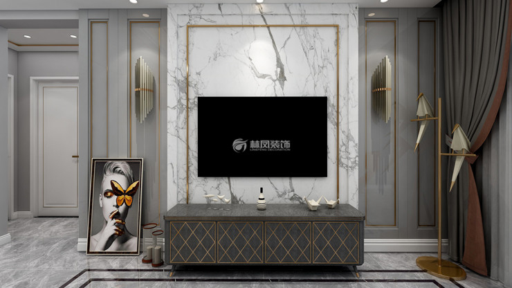 現(xiàn)代輕奢風格金色搭配裝修效果圖