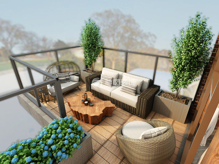 休閑+花池設(shè)計露臺