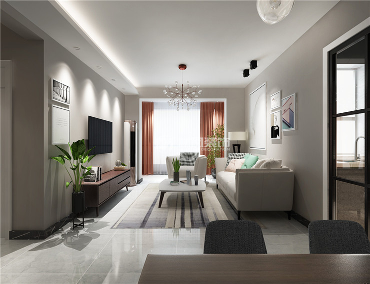 保利達江灣城-91㎡-北歐現(xiàn)代- 客廳 (2).jpg