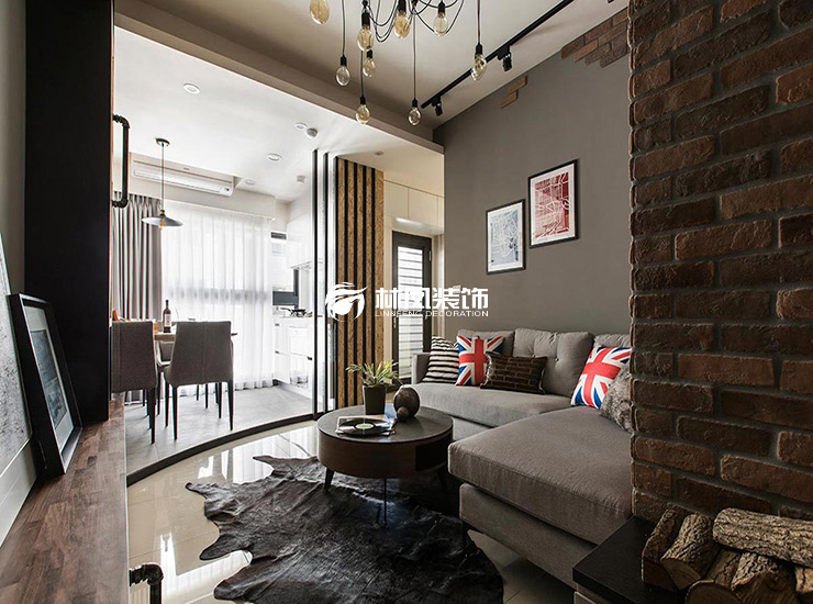 金地渾南檀府-103平-工業(yè)LOFT風格-客廳1.jpg