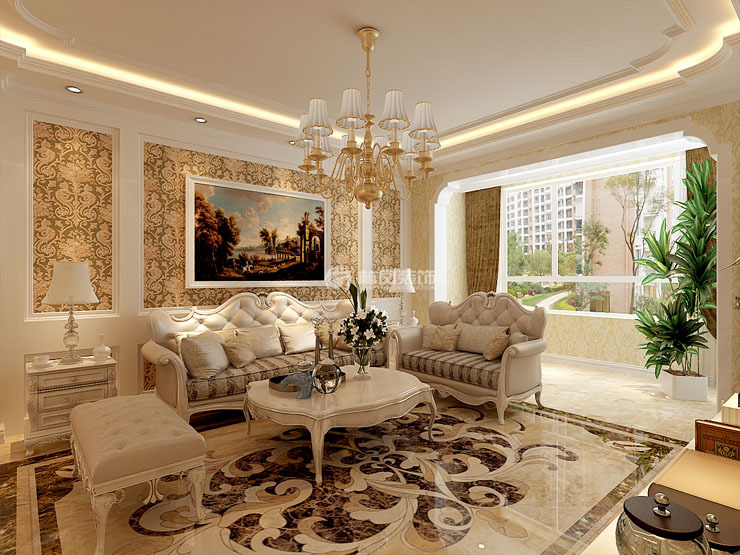 金地國(guó)際花園 -170平米-簡(jiǎn)約歐式風(fēng)格-大廳1.jpg