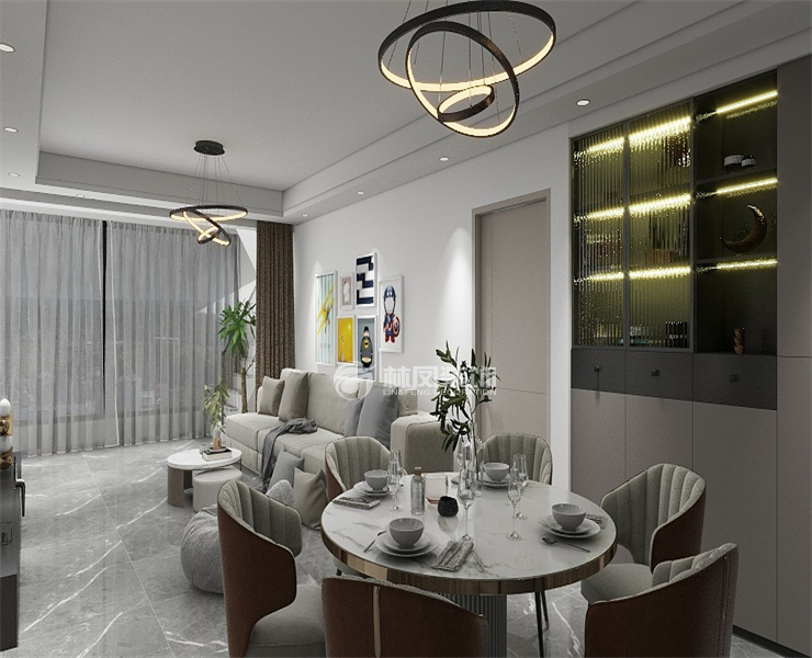 華潤靜安府135㎡ 現(xiàn)代風格 餐廳1.jpg